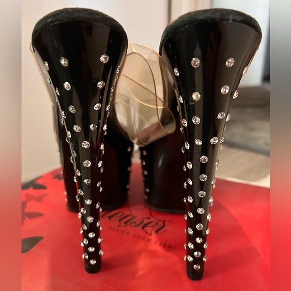 Pleaser Stardust Black Rhinestone Platform heels. - Picture 11 of 14